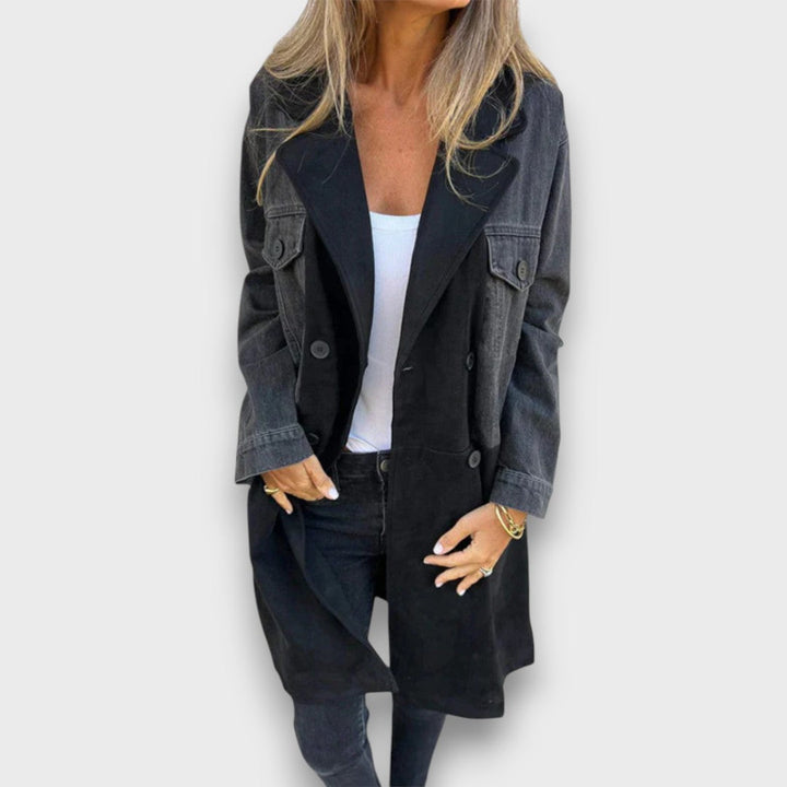 Ariana | Denim and Faux Suede Coat