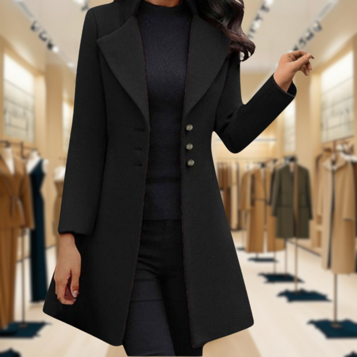 Venzi | Elegant Long-Sleeve Coat
