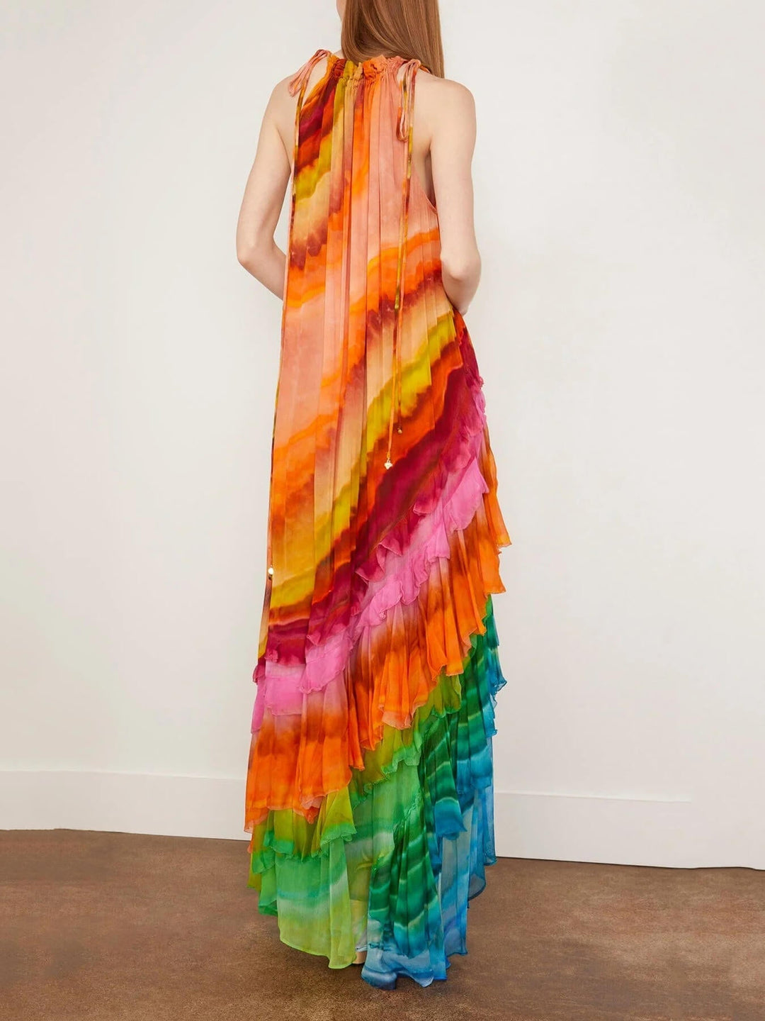 Velia - Flowy Ankle-Length Chiffon Dress