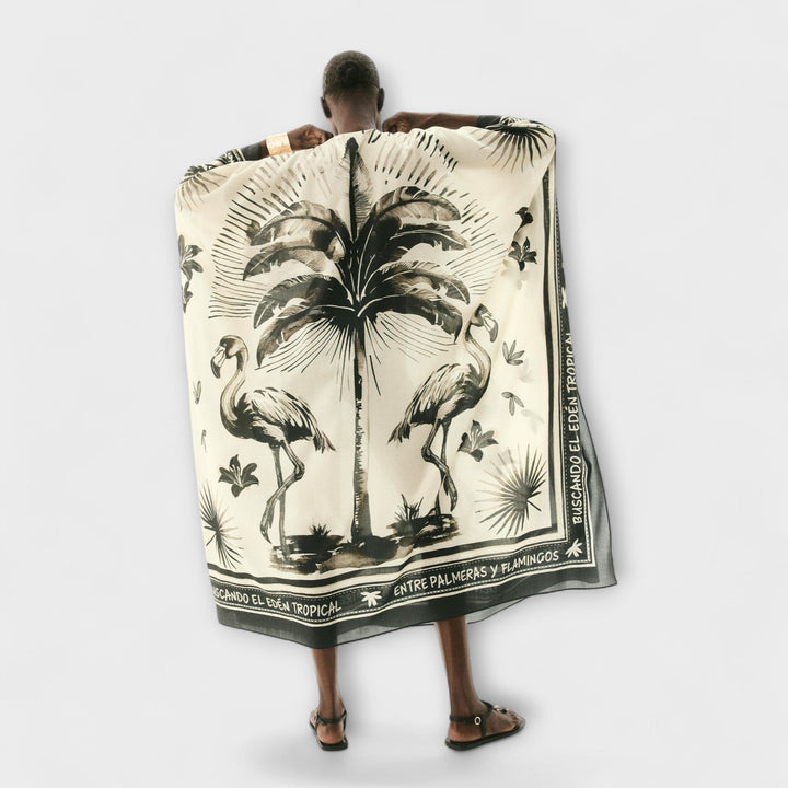 Melissa - Extra-large Flamingo Print Kaftan Maxi Dress