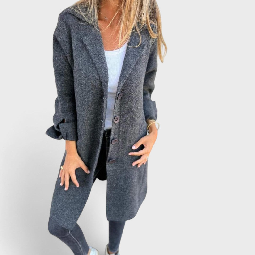 Maila | Casual Long Coat with Lapels