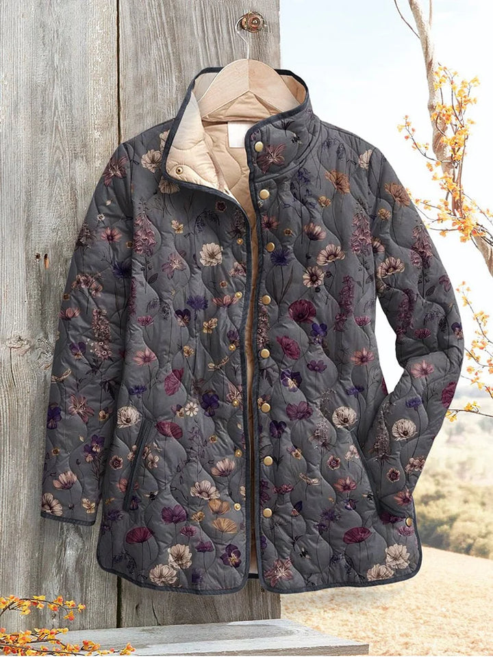 Savannah | Women's Vintage Floral Print Casual Quilted Jacket