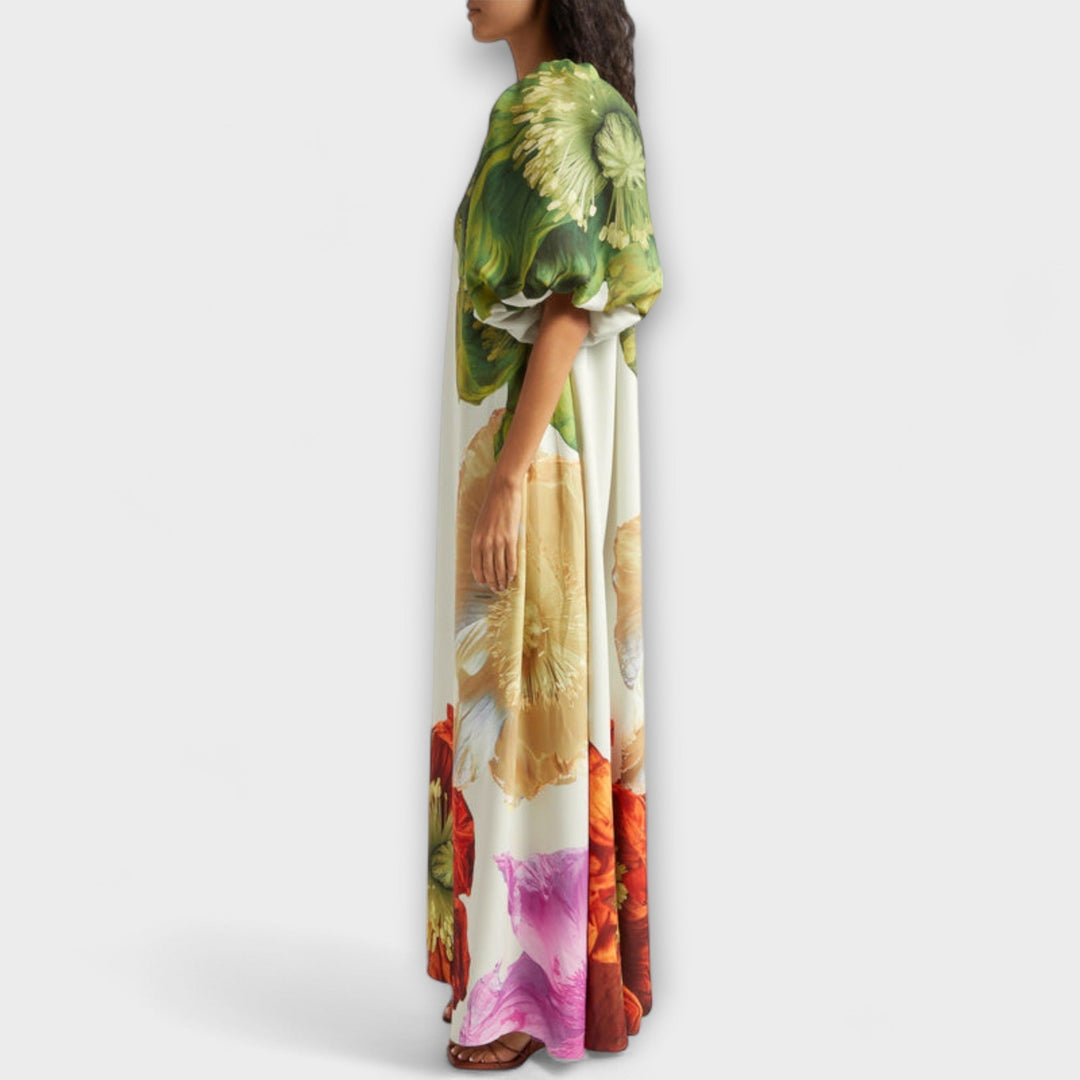 Melody - Asymmetrical Floral Maxi Dress