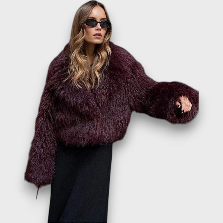 Mile | Luxury Eco-Fur In Deep Bordeaux
