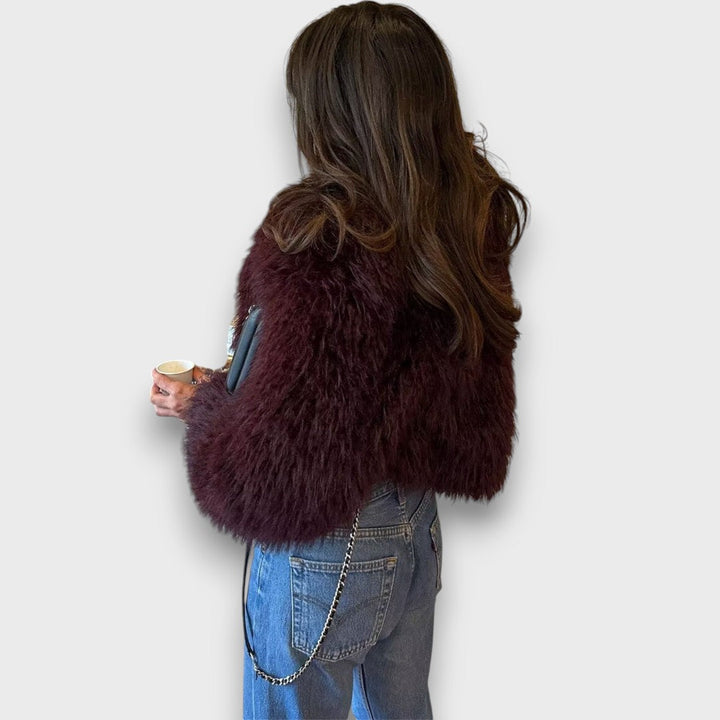 Mile | Luxury Eco-Fur In Deep Bordeaux
