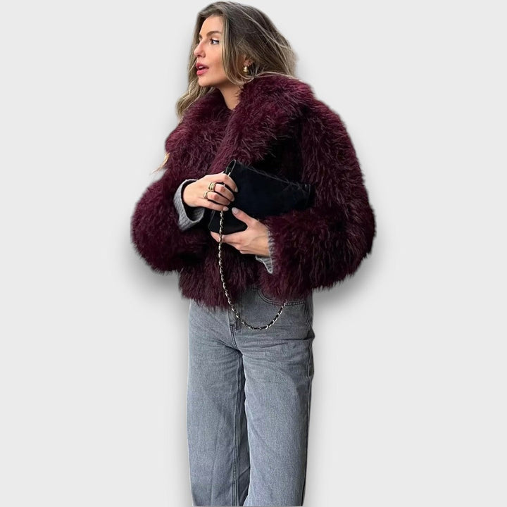 Mile | Luxury Eco-Fur In Deep Bordeaux