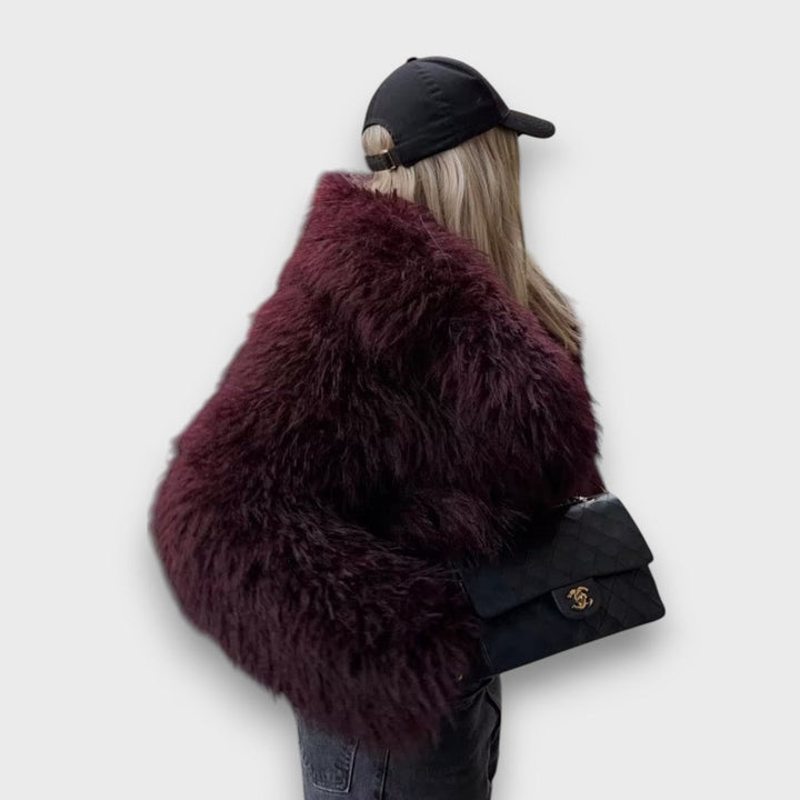 Mile | Luxury Eco-Fur In Deep Bordeaux