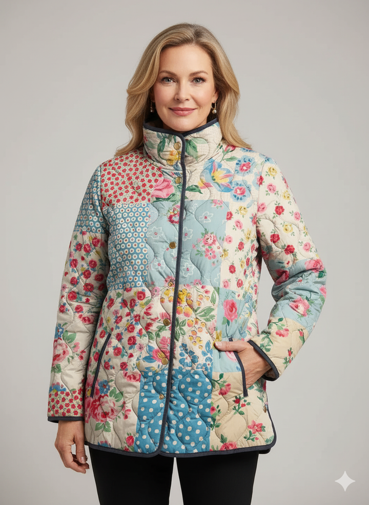 Destiny | Charming Floral Quilted Jacket for Women - Vintage Casual Style