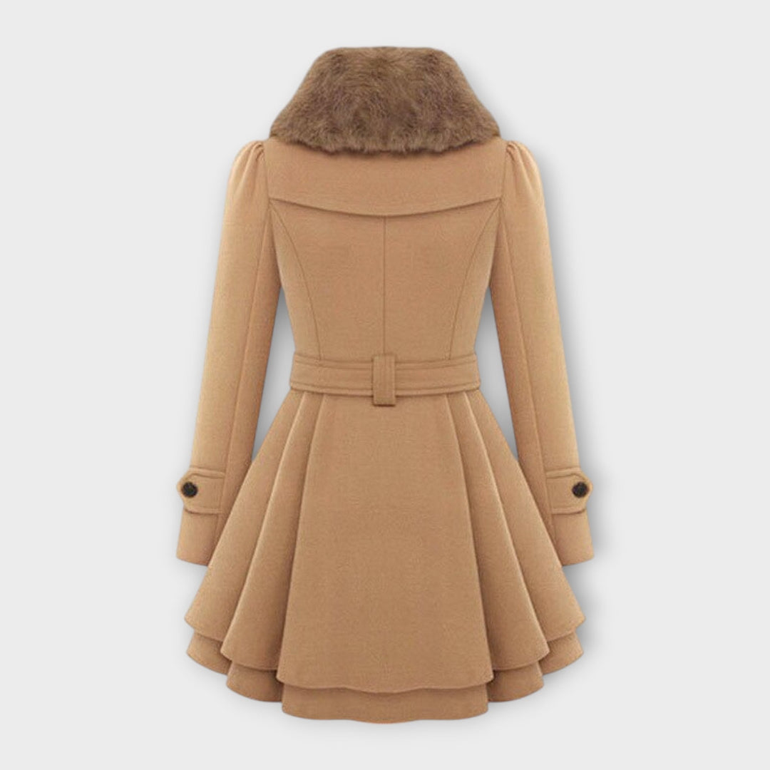 Elivara | Elegant Coat with Fur Collar
