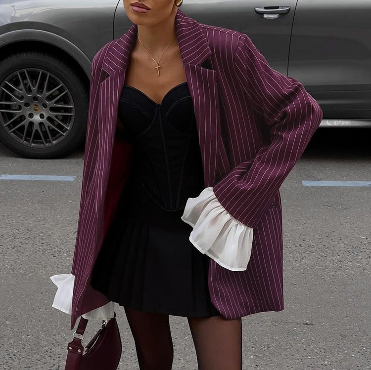 Fiora |  Wine Red Suit Jacket