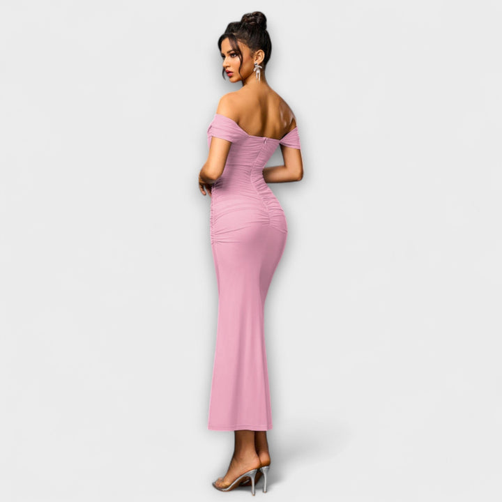Ione - Off-Shoulder Ruched Bodycon Dress