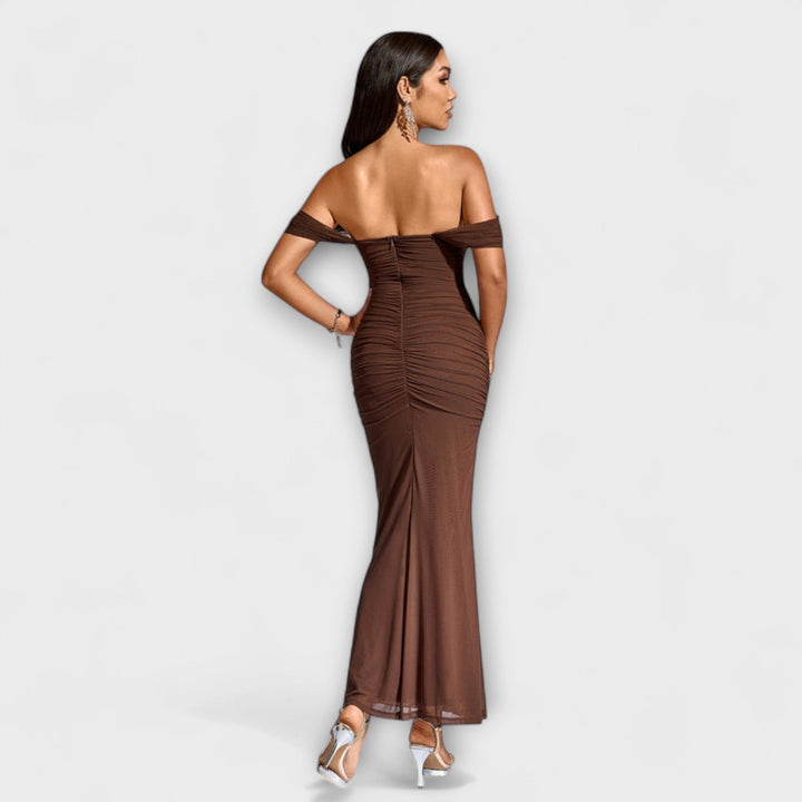 Ione - Off-Shoulder Ruched Bodycon Dress