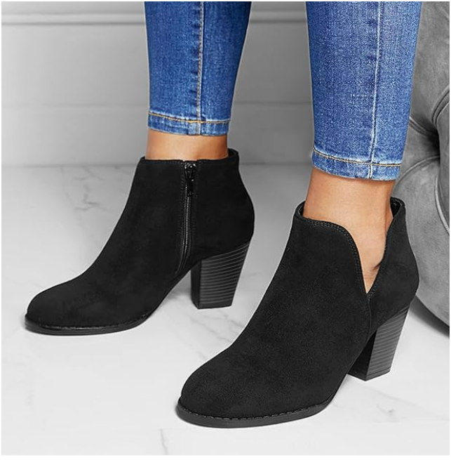 Hailey | Pointed Ankle Boot With Suede Effect