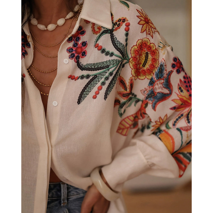 Milava™ | Blouse with Floral Embroidery