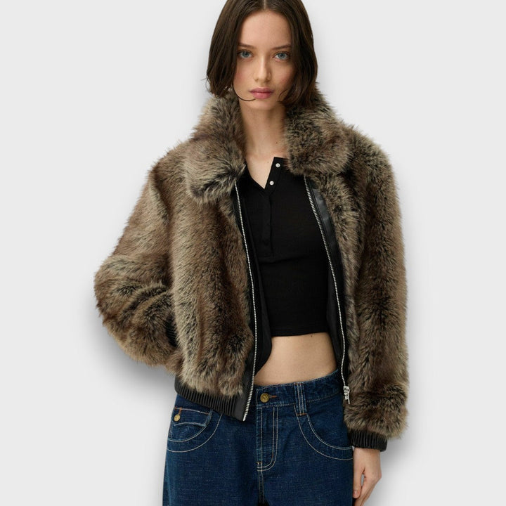 Amelia | Short Faux Fur Jacket With Urban Chic
