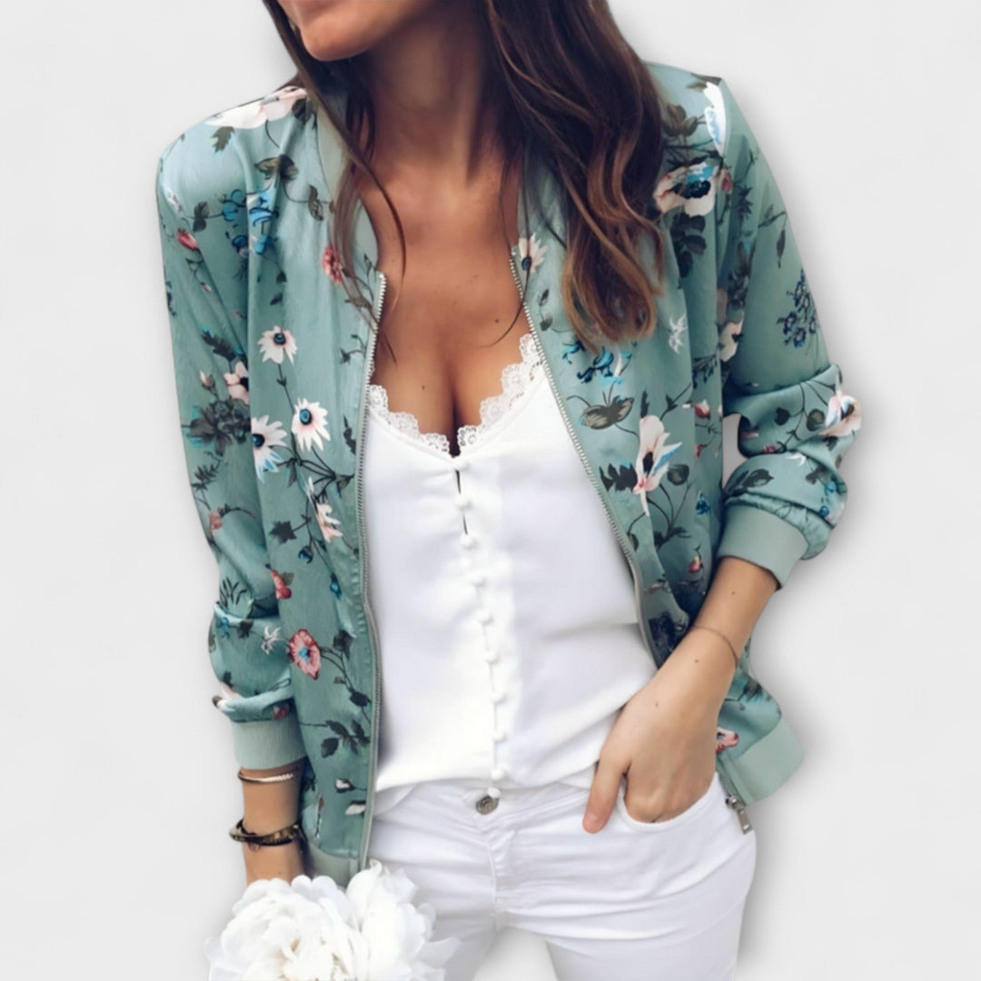 Kaelin - Elegant Floral Bomber Jacket