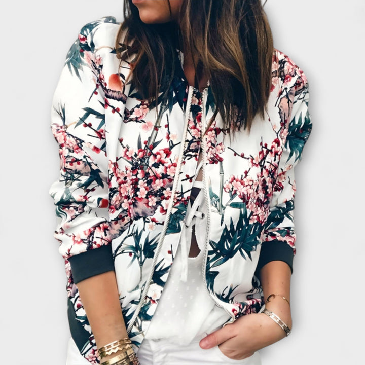 Kaelin - Elegant Floral Bomber Jacket